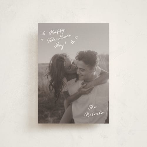 This is a frosted valentine postcards with standard by Pixel and Hank called valentine loves printing on signature in postcard