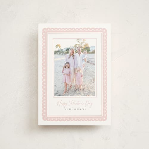 This is a petal valentine postcards with standard by Michelle Taylor called scallop hearts printing on signature in postcard