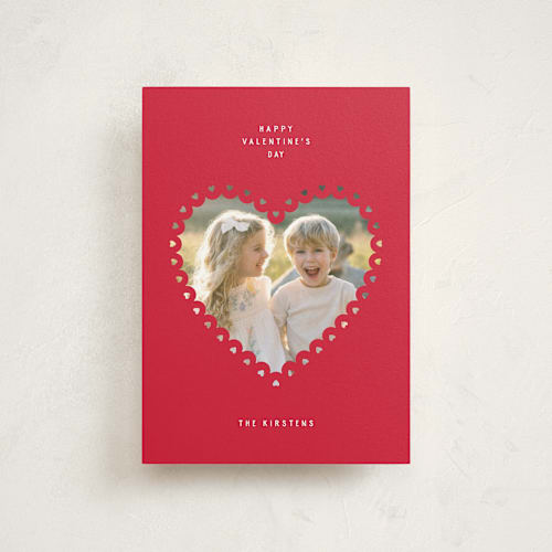 This is a red velvet valentine postcards with standard by Pati Cascino called pure heart printing on signature in postcard