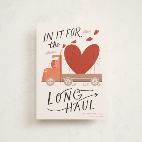 This is a rose valentine postcards with standard by Morgan Ramberg called the long haul printing on signature in postcard