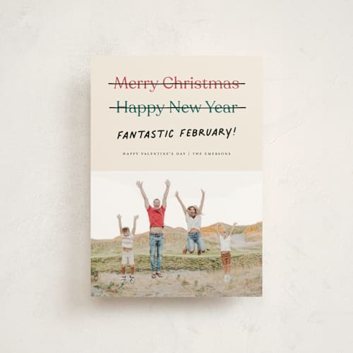 This is a ecru valentine postcards with standard by Erica Krystek called fantastic february printing on signature in postcard