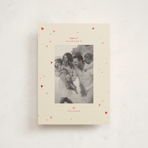 This is a cream valentine postcards with standard by Ellen Schlegelmilch called twinkling hearts printing on signature in postcard