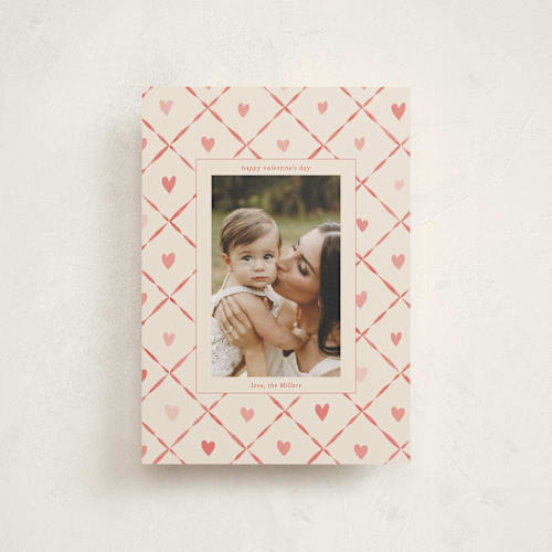 This is a sand valentine postcards with standard by Daisyworks Studio called lattice of love printing on signature in postcard
