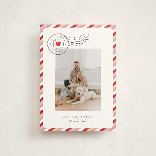 This is a sugar rose valentine postcards with standard by Pixel and Hank called sending valentine love printing on signature in postcard