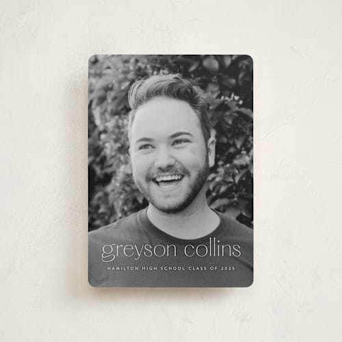 This is a salt graduation announcements with standard by Ekko Studio called understated printing on recycled smooth signature in petite