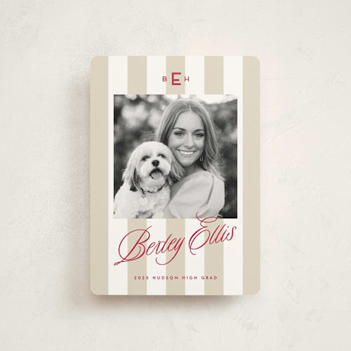 This is a parchment graduation announcements with standard by Susan Zinader called bexley printing on signature in petite