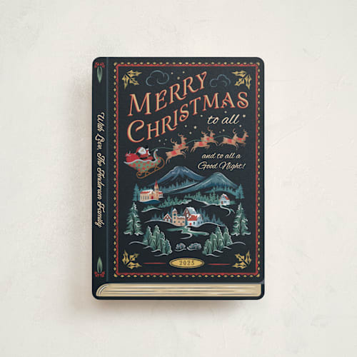 This is a coal petite holiday cards with standard by Paper Sun Studio called the night before christmas printing on signature in petite