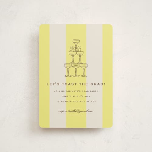 This is a limone graduation invitations with standard by Megan Davis called campania printing on signature in petite