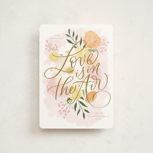 This is a coral valentines day with standard by Erin German called flowers and love printing on signature in petite