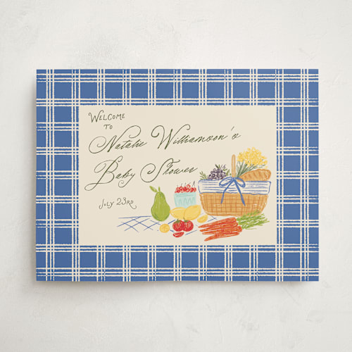 This is a provincial baby shower decorations with standard by Jenna Holcomb called farmer's market printing on premium sign board in 18x24