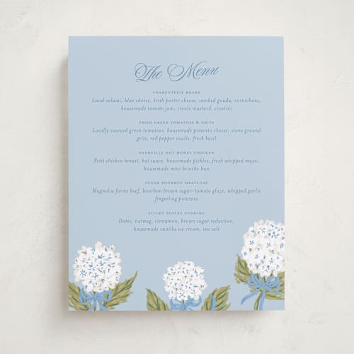 This is a bluebell baby shower decorations with standard by Jackie Crawford called hydrangea bow bouquets printing on doublethick in 11x14