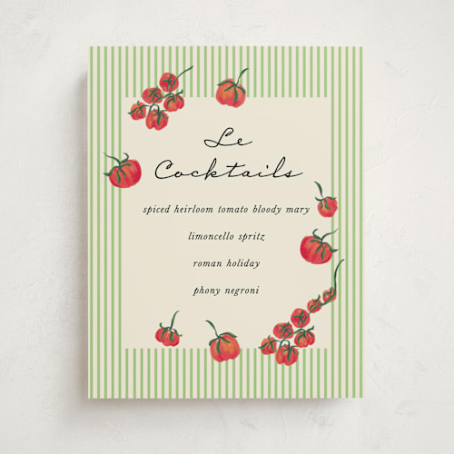 This is a lime baby shower decorations with standard by Jackie Crawford called petit pomodoro printing on doublethick in 11x14