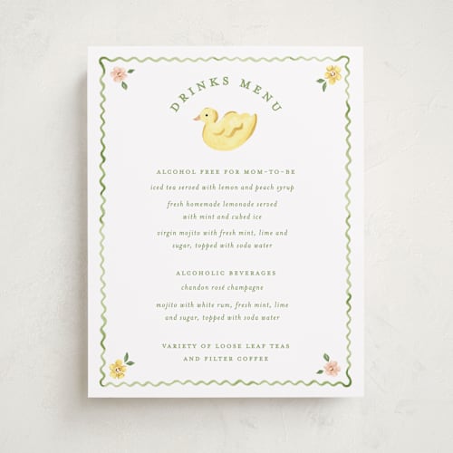 This is a leaf baby shower decorations with standard by Sarah Knight called wave printing on doublethick in 11x14