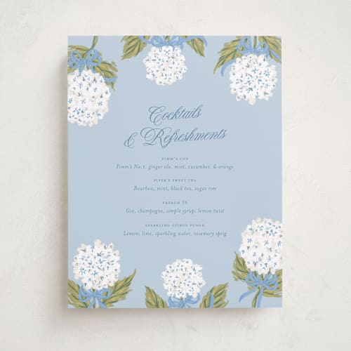 This is a bluebell baby shower decorations with standard by Jackie Crawford called hydrangea bow bouquets printing on doublethick in 11x14