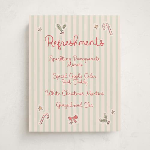 This is a peppermint baby shower decorations with standard by Creo Study called toys and joy printing on doublethick in 11x14