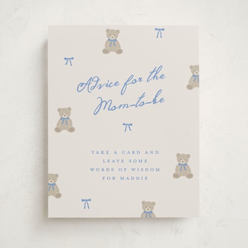 This is a waterfall baby shower decorations with standard by Kelly Watkins called so beary cute printing on doublethick in 11x14