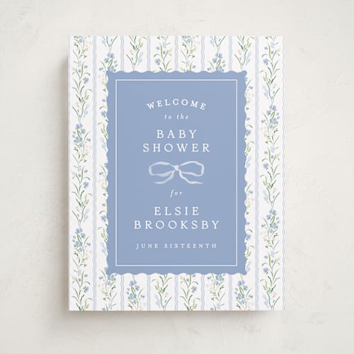 This is a cornflower baby shower decorations with standard by Erin L. Wilson called dorothy printing on premium sign board in 11x14