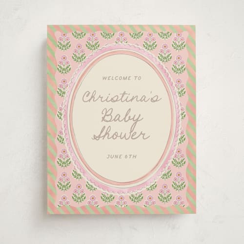 This is a poppy baby shower decorations with standard by Creo Study called botanical maximalism printing on premium sign board in 11x14