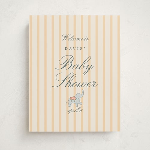 This is a vanilla baby shower decorations with standard by Sabrin Deirani called carousel of sweet beginnings printing on premium sign board in 11x14