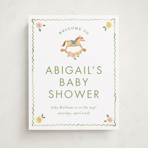 This is a leaf baby shower decorations with standard by Sarah Knight called wave printing on premium sign board in 11x14