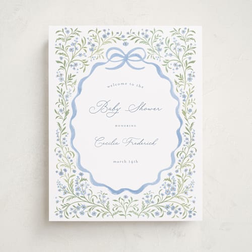 This is a sky baby shower decorations with standard by Paper Raven Co. called darling printing on premium sign board in 11x14