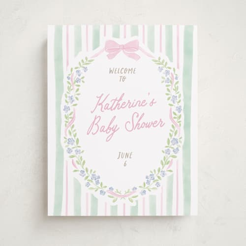 This is a cupcake baby shower decorations with standard by Creo Study called little fleur printing on premium sign board in 11x14