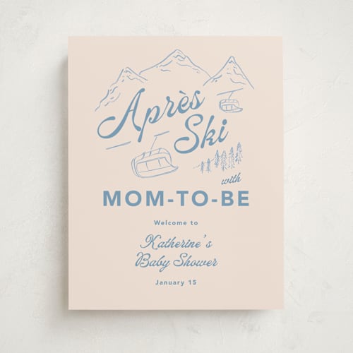 This is a frost baby shower decorations with standard by Creo Study called après ski printing on premium sign board in 11x14