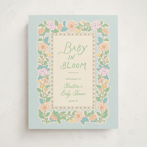 This is a sky baby shower decorations with standard by Creo Study called vintage blossom printing on premium sign board in 11x14