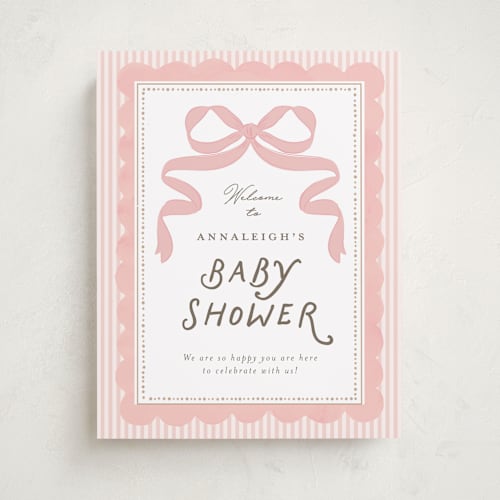 This is a blush baby shower decorations with standard by Itsy Belle Studio called fia printing on premium sign board in 11x14