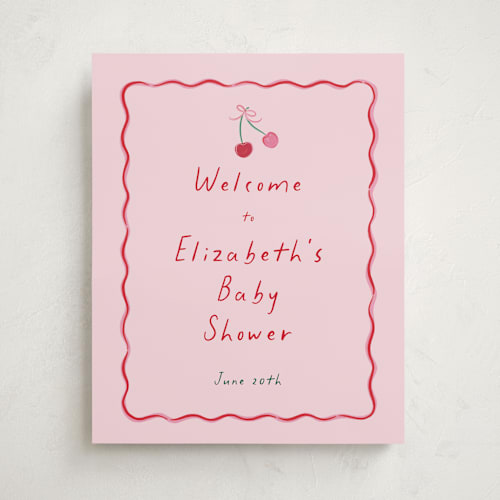 This is a cherry pie baby shower decorations with standard by Erin German called cherry sweet printing on doublethick in 16x20