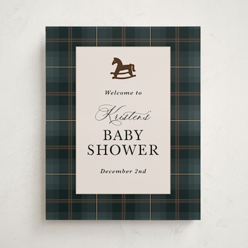This is a juniper baby shower decorations with standard by Kate Ahn called wesley printing on premium sign board in 16x20