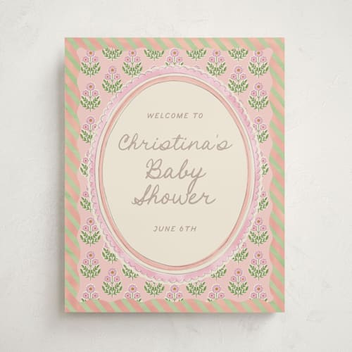 This is a poppy baby shower decorations with standard by Creo Study called botanical maximalism printing on premium sign board in 16x20