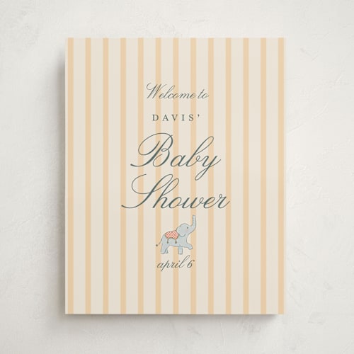 This is a vanilla baby shower decorations with standard by Sabrin Deirani called carousel of sweet beginnings printing on premium sign board in 16x20