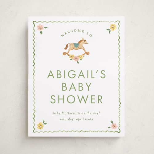 This is a leaf baby shower decorations with standard by Sarah Knight called wave printing on premium sign board in 16x20