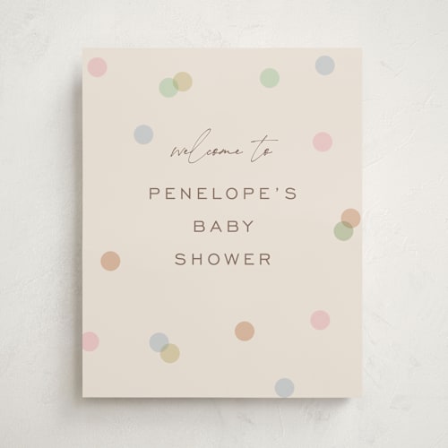 This is a wildflower baby shower decorations with standard by Pixel and Hank called polka pop printing on premium sign board in 16x20