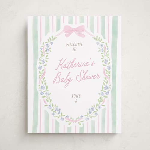 This is a cupcake baby shower decorations with standard by Creo Study called little fleur printing on premium sign board in 16x20