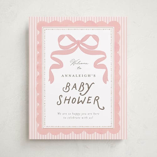 This is a blush baby shower decorations with standard by Itsy Belle Studio called fia printing on premium sign board in 16x20