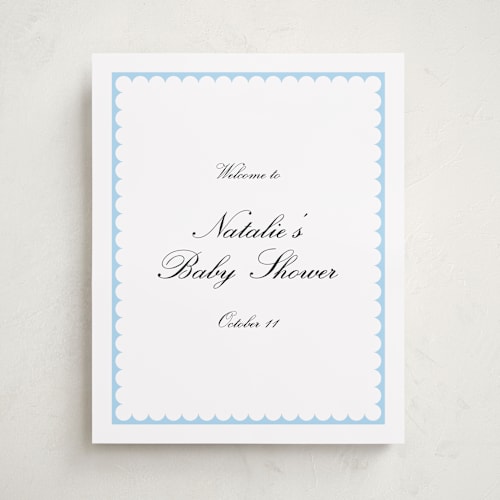 This is a sky baby shower decorations with standard by Catherine Culvenor called sweetly scalloped printing on premium sign board in 16x20