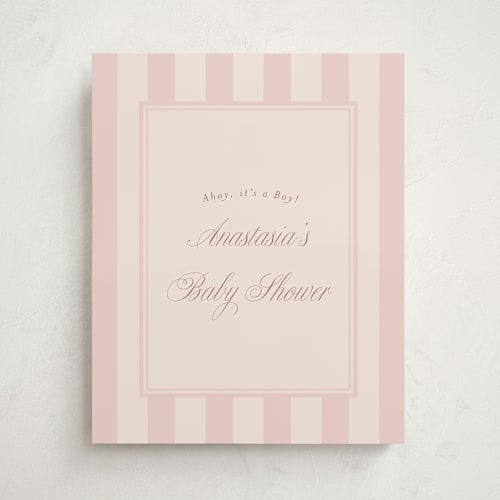 This is a rosebud baby shower decorations with standard by Stephanie Hawkes called on board printing on doublethick in 16x20