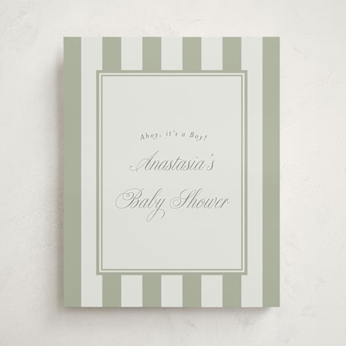 This is a shamrock baby shower decorations with standard by Stephanie Hawkes called on board printing on doublethick in 16x20