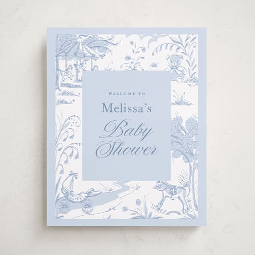 This is a sky baby shower decorations with standard by Teju Reval called baby toile printing on doublethick in 16x20