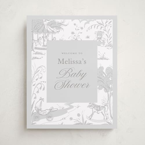 This is a wind baby shower decorations with standard by Teju Reval called baby toile printing on doublethick in 16x20