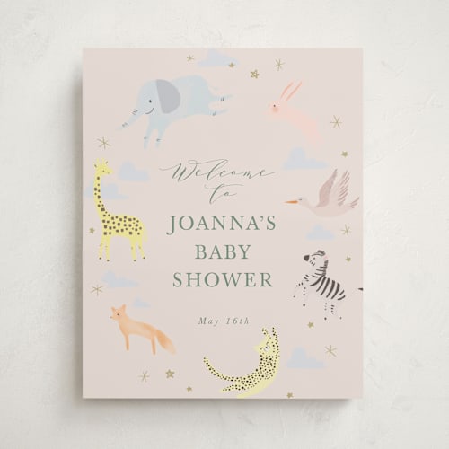 This is a sand baby shower decorations with standard by Hannah Williams called little wild one printing on premium sign board in 16x20