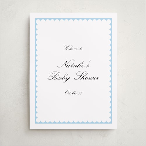 This is a sky baby shower decorations with standard by Catherine Culvenor called sweetly scalloped printing on premium sign board in 18x24