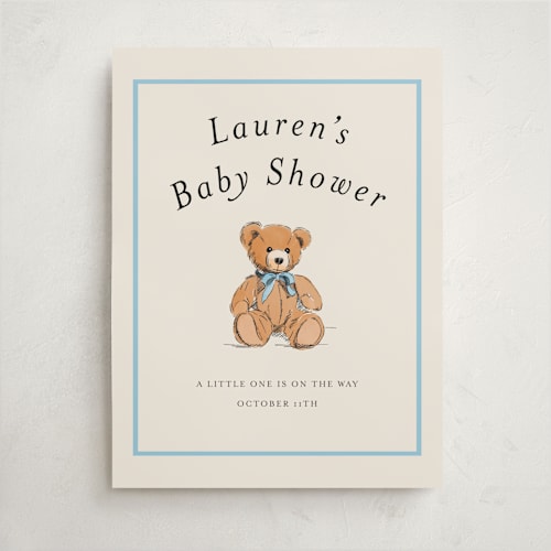 This is a frost baby shower decorations with standard by Becky Nimoy called antique teddy bear printing on premium sign board in 18x24