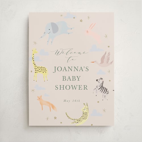 This is a sand baby shower decorations with standard by Hannah Williams called little wild one printing on premium sign board in 18x24