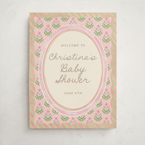 This is a poppy baby shower decorations with standard by Creo Study called botanical maximalism printing on premium sign board in 18x24