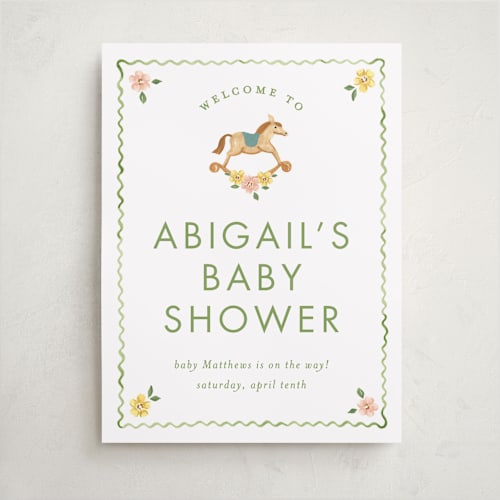 This is a leaf baby shower decorations with standard by Sarah Knight called wave printing on premium sign board in 18x24