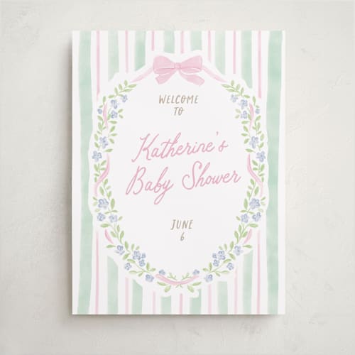 This is a cupcake baby shower decorations with standard by Creo Study called little fleur printing on premium sign board in 18x24