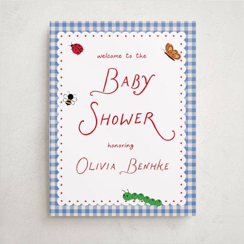 This is a sky baby shower decorations with standard by Jennifer Lew called love bug printing on premium sign board in 18x24